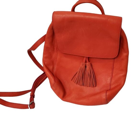 Gianni Conti Red Leather and suede Backpack - Picture 1 of 4